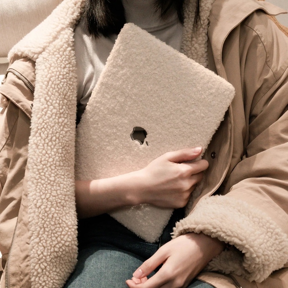 NIB Teddy Fleece MacBook Case
